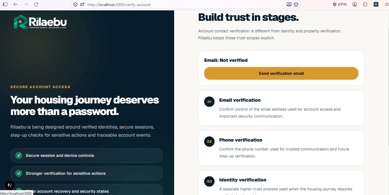 Rilaebu account verification interface